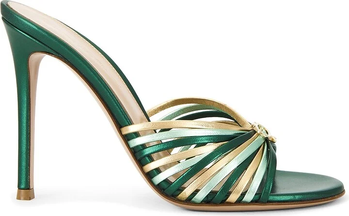 Gianvito Rossi Mule Sandal in Dark Green