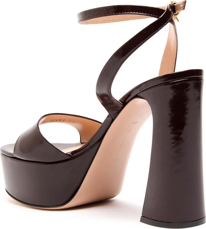 Gianvito Rossi Nancy 70 Patent Leather Platform Sandals - Image 2