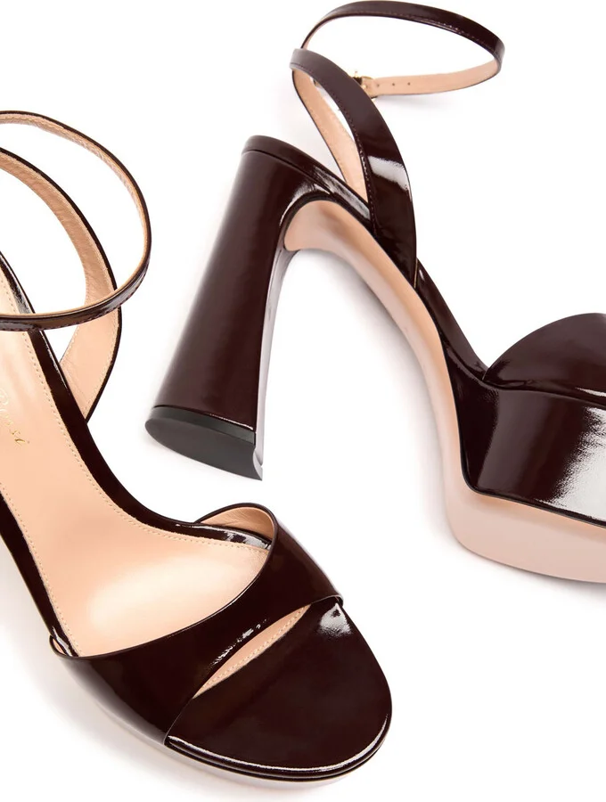 Gianvito Rossi Nancy 70 Patent Leather Platform Sandals - Image 3