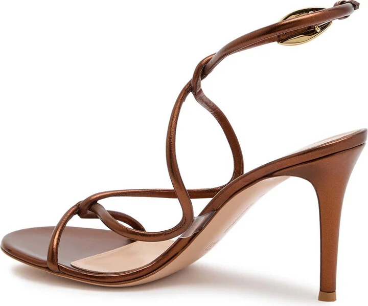 Gianvito Rossi Nappa 85 Metallic-leather Sandals - Image 2