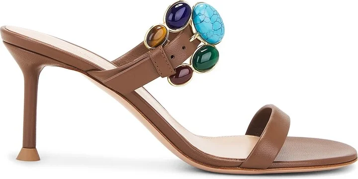 Gianvito Rossi Nappa Mule Sandal in Brown