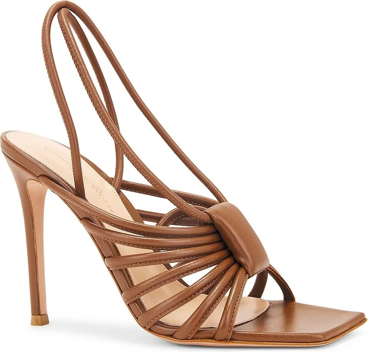 Gianvito Rossi Nappa Slingback Sandal in Brown - Image 2