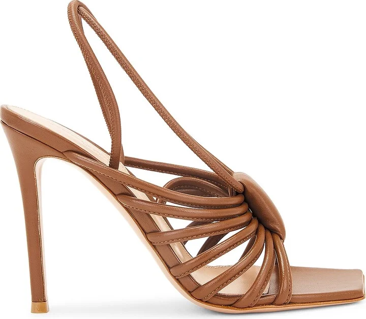 Gianvito Rossi Nappa Slingback Sandal in Brown