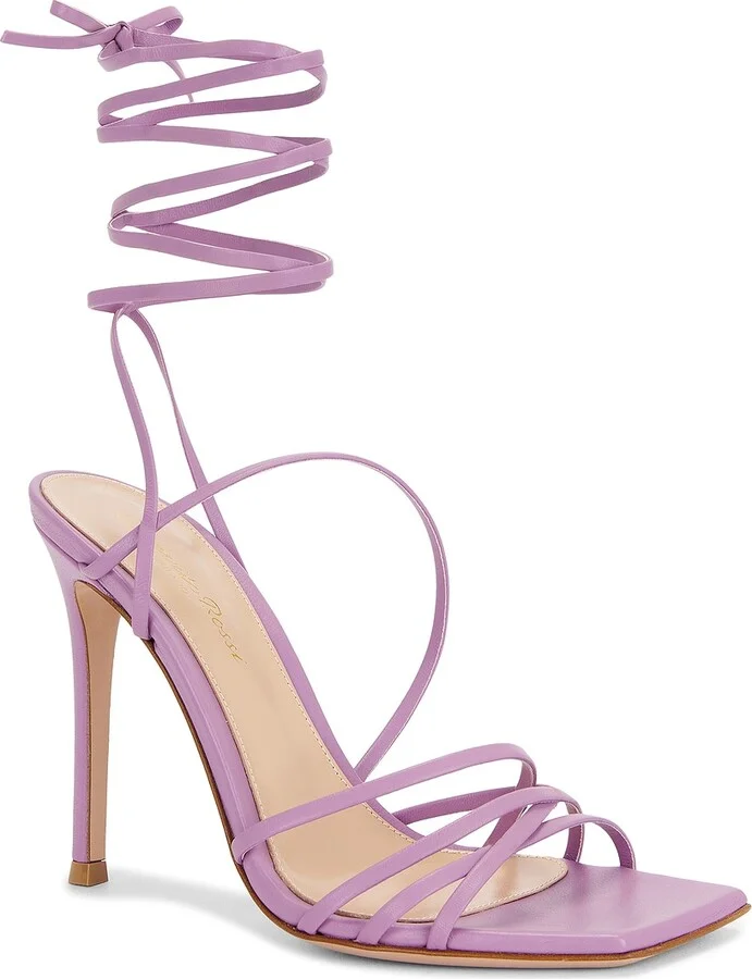 Gianvito Rossi Nappa Strappy Sandal in Pink - Image 2