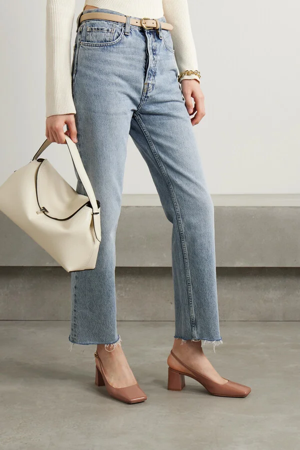 Gianvito Rossi - Nuit 55 Glossed-leather Slingback Pumps - Neutrals - Image 2