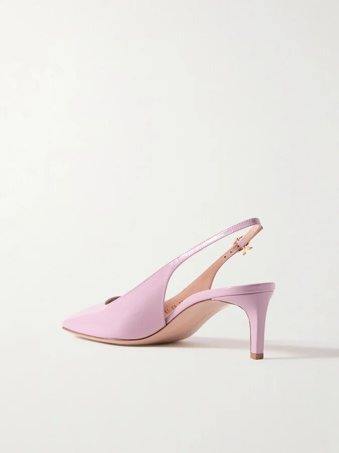 Gianvito Rossi - Nuit 55 Glossed-leather Slingback Pumps - Pink - Image 3