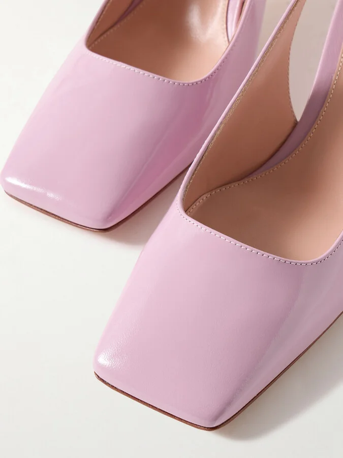 Gianvito Rossi - Nuit 55 Glossed-leather Slingback Pumps - Pink - Image 4