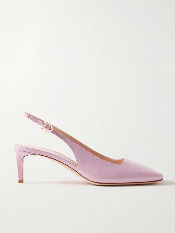 Gianvito Rossi - Nuit 55 Glossed-leather Slingback Pumps - Pink