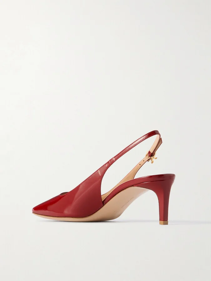 Gianvito Rossi - Nuit 55 Glossed-leather Slingback Pumps - Red - Image 3