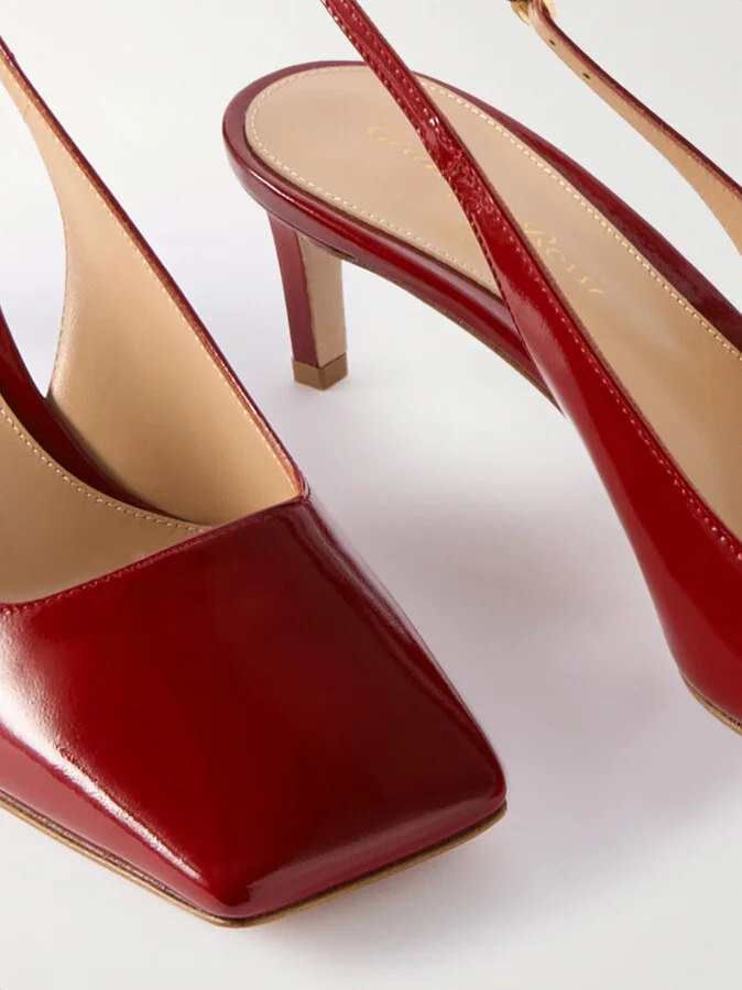 Gianvito Rossi - Nuit 55 Glossed-leather Slingback Pumps - Red - Image 4