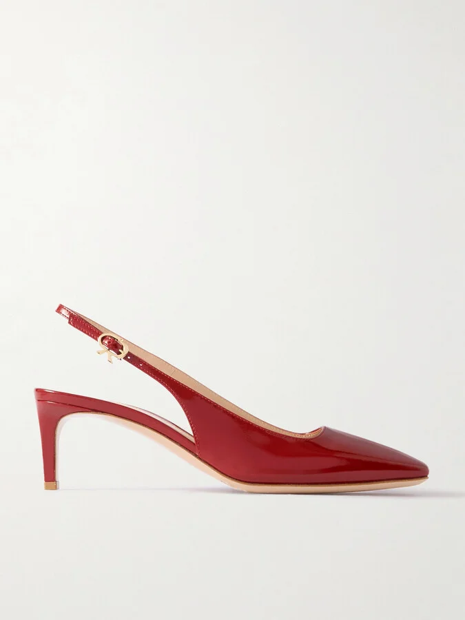 Gianvito Rossi - Nuit 55 Glossed-leather Slingback Pumps - Red