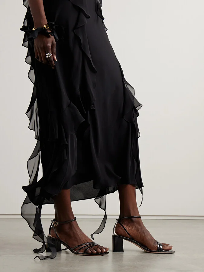 Gianvito Rossi - Nuit 55 Leather Sandals - Black - Image 2
