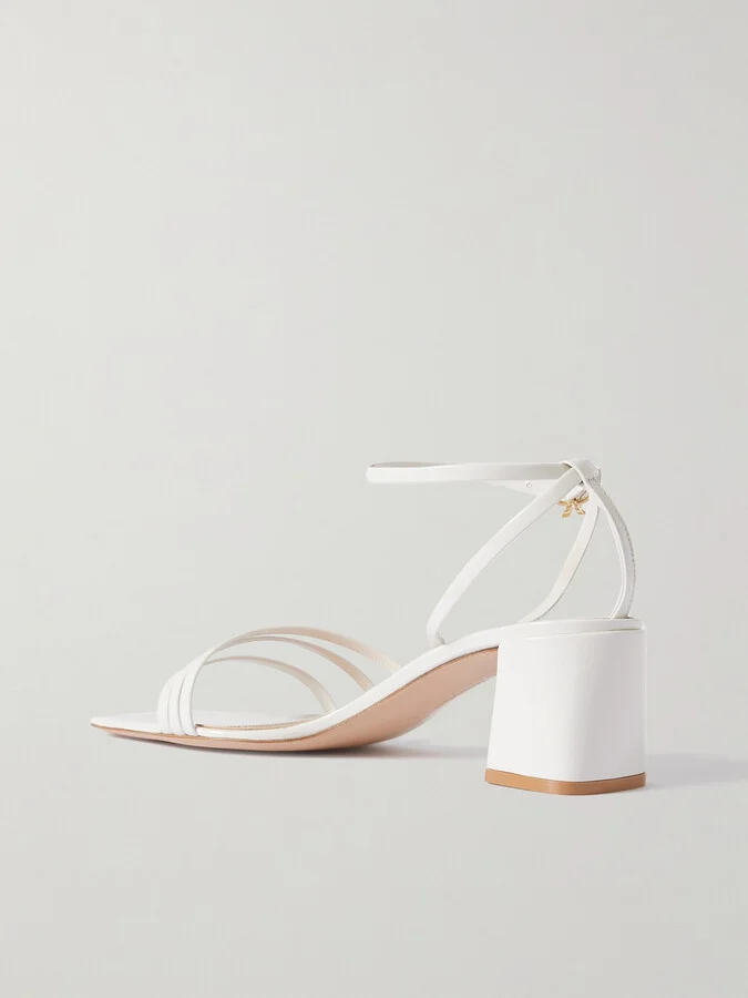 Gianvito Rossi - Nuit 55 Leather Sandals - White - Image 3
