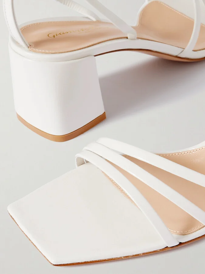 Gianvito Rossi - Nuit 55 Leather Sandals - White - Image 4