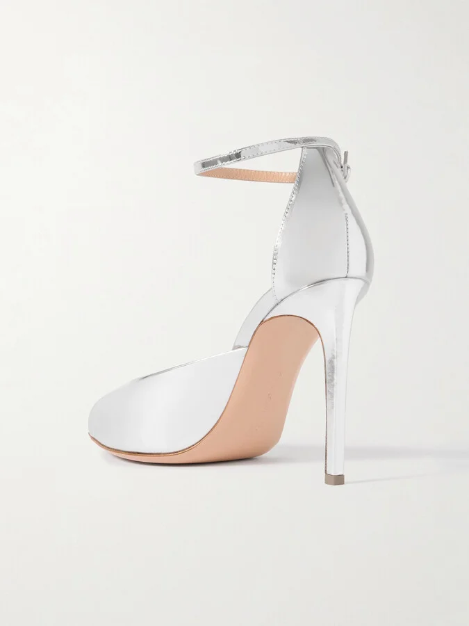 Gianvito Rossi - Nuit 95 Mirrored-leather Pumps - Silver - Image 3