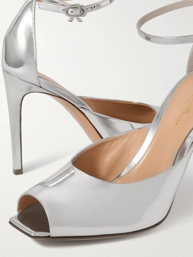 Gianvito Rossi - Nuit 95 Mirrored-leather Pumps - Silver - Image 4