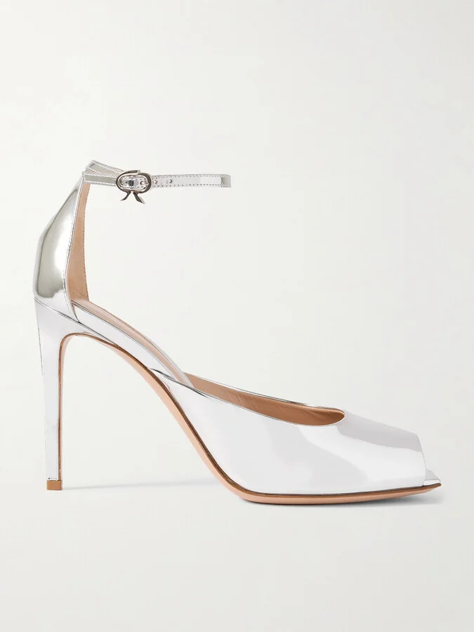 Gianvito Rossi - Nuit 95 Mirrored-leather Pumps - Silver