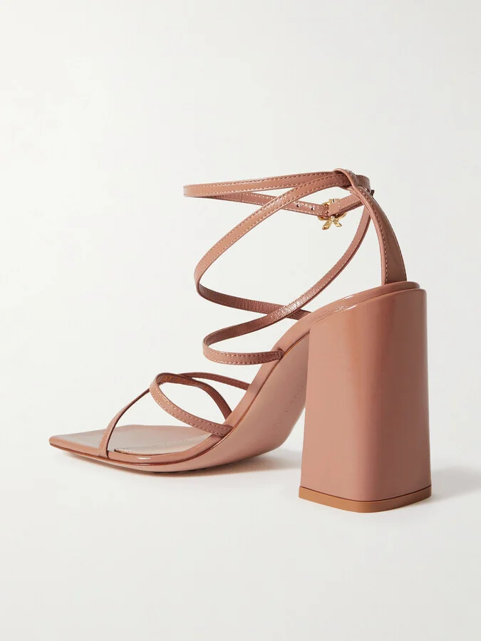 Gianvito Rossi - Nuit 95 Patent-leather Sandals - Neutrals - Image 3