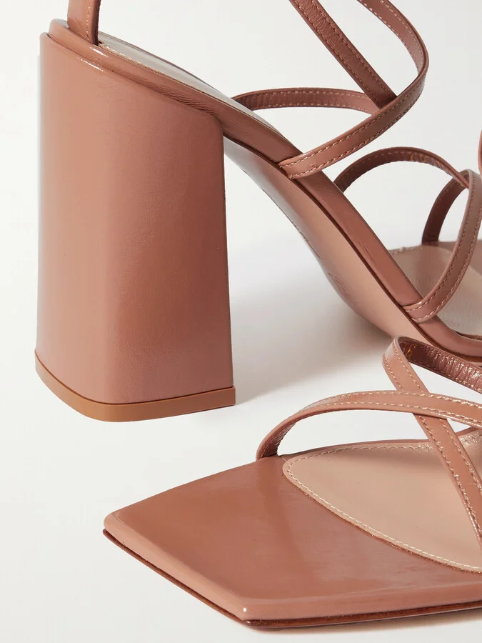 Gianvito Rossi - Nuit 95 Patent-leather Sandals - Neutrals - Image 4
