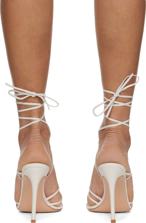 Gianvito Rossi Off-White Nappa Heeled Sandals - Image 2