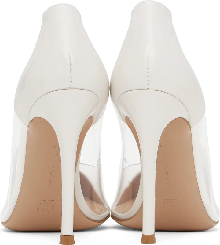 Gianvito Rossi Off-White Plexi Heels - Image 2