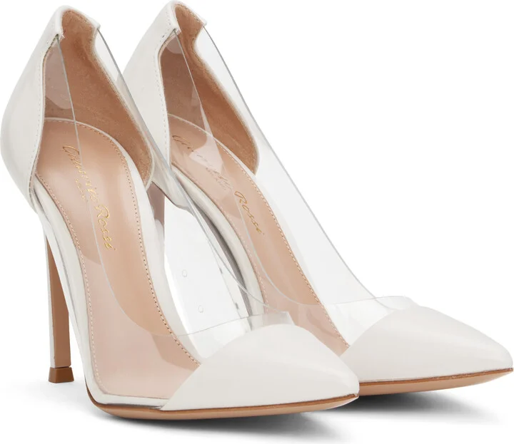 Gianvito Rossi Off-White Plexi Heels - Image 4