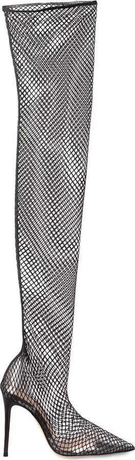 Gianvito Rossi Over-The-Knee Mesh Boots