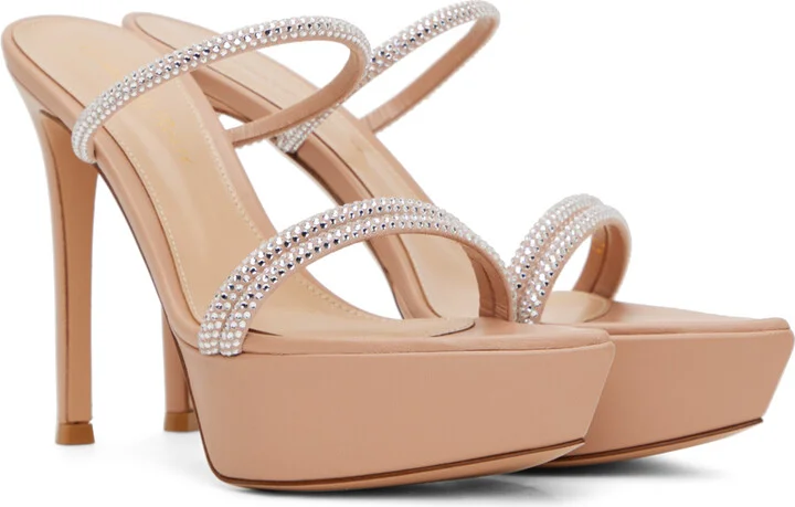Gianvito Rossi Pink Cannes Platform Heeled Sandals - Image 4
