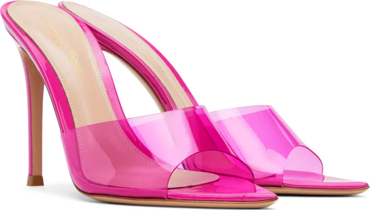 Gianvito Rossi Pink Elle 85 Mules - Image 4