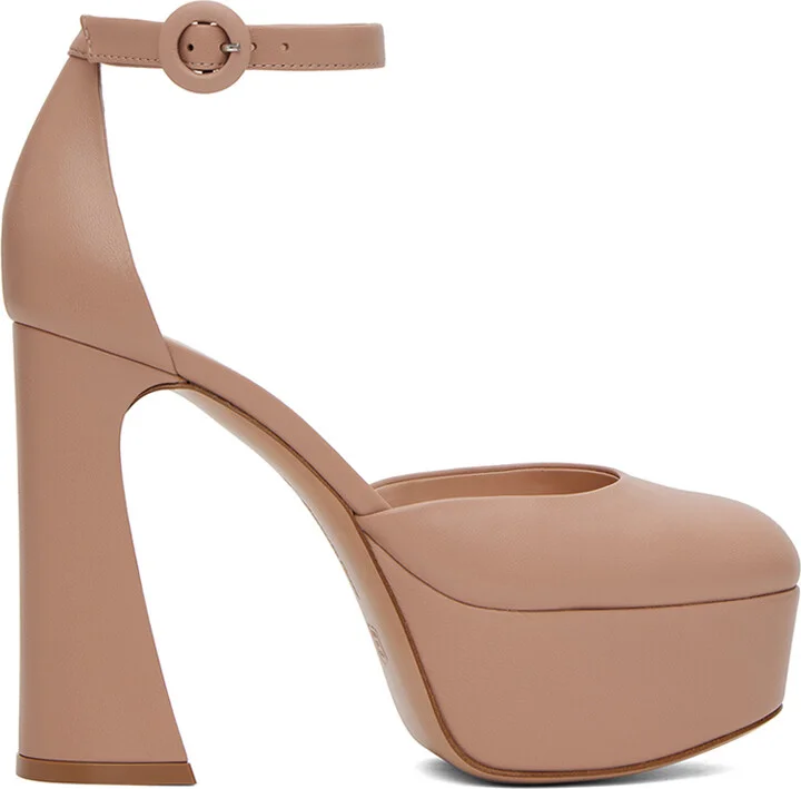 Gianvito Rossi Pink Holly D'Orsay Heels