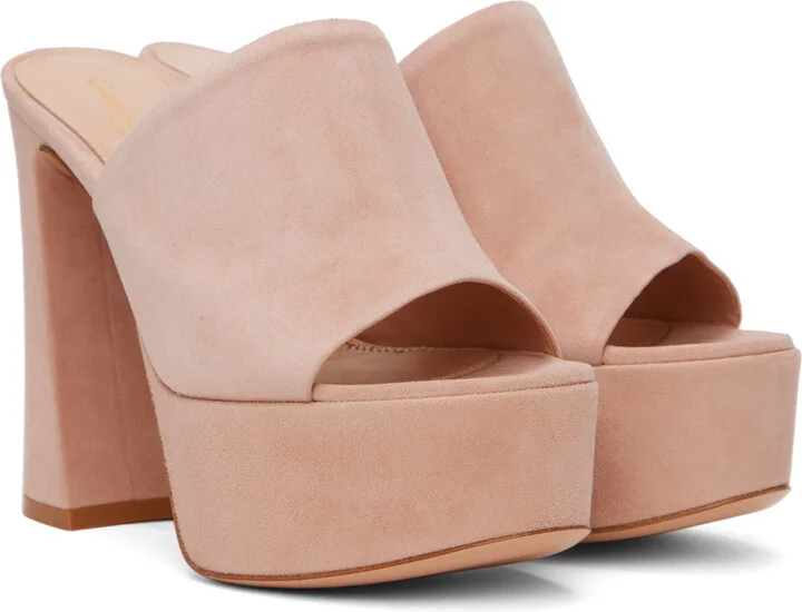Gianvito Rossi Pink Holly Mules - Image 4