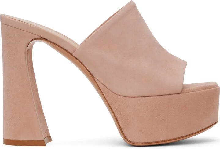 Gianvito Rossi Pink Holly Mules