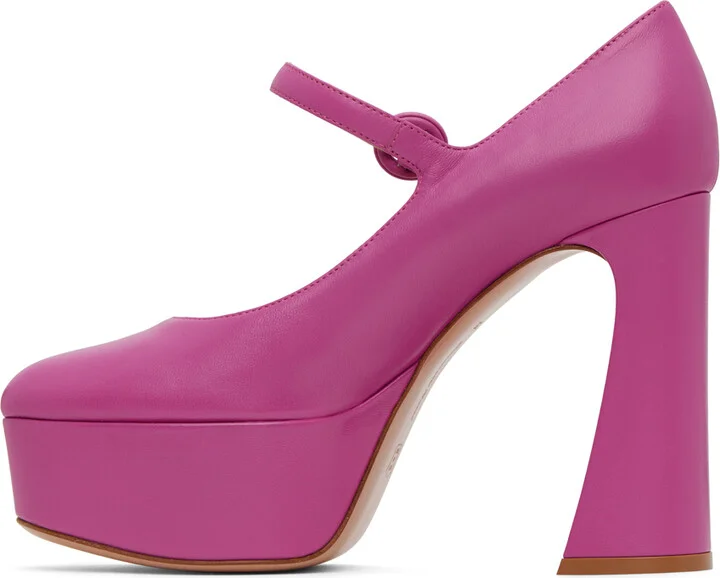 Gianvito Rossi Pink Mary Jane Heels - Image 3