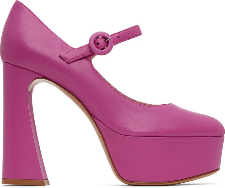 Gianvito Rossi Pink Mary Jane Heels