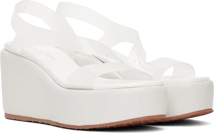Gianvito Rossi Pink Metropolis 45 Wedge Sandals - Image 4