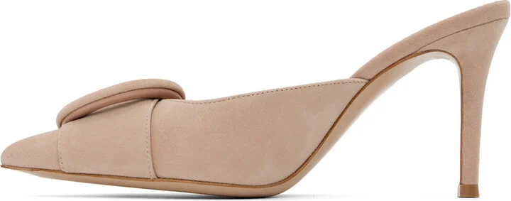 Gianvito Rossi Pink Portofino 85 Mules - Image 3