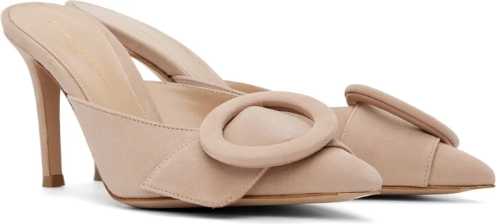 Gianvito Rossi Pink Portofino 85 Mules - Image 4