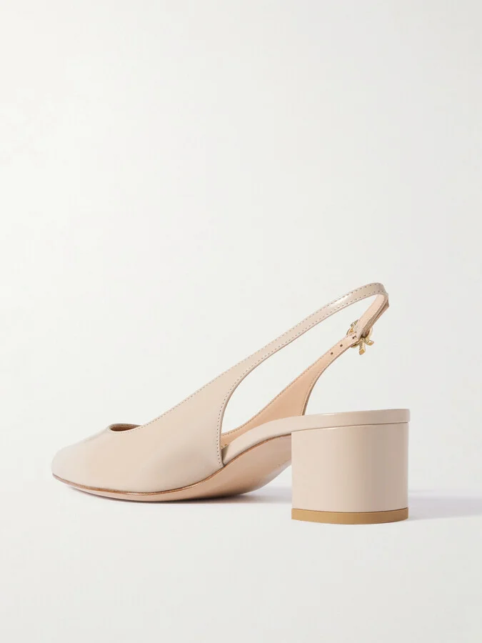 Gianvito Rossi - Piper 45 Leather Slingback Pumps - Neutrals - Image 3