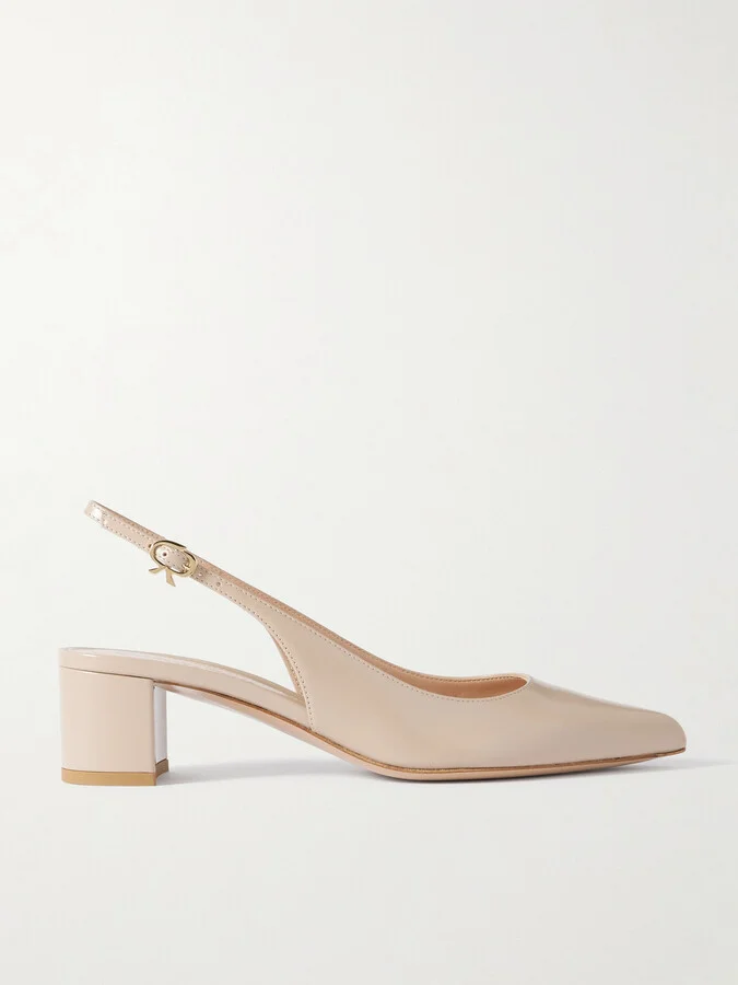 Gianvito Rossi - Piper 45 Leather Slingback Pumps - Neutrals