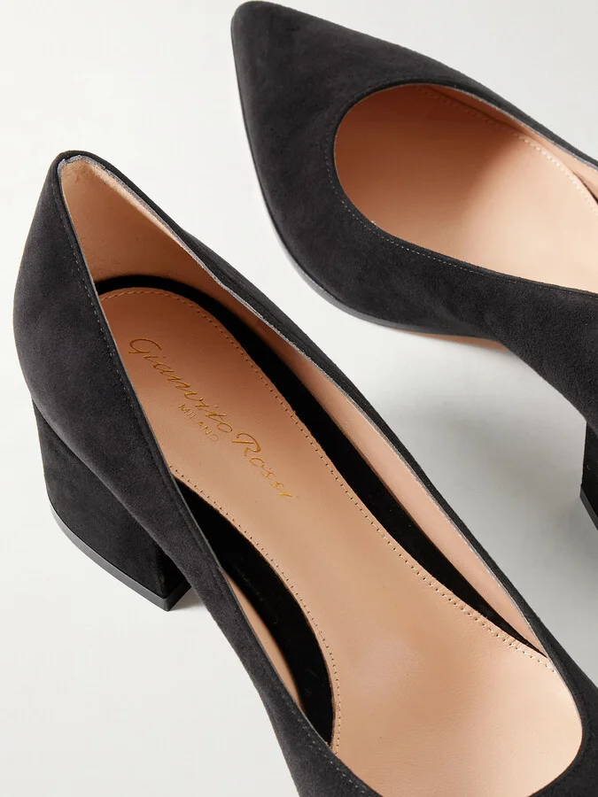 Gianvito Rossi - Piper 45 Suede Pumps - Black - Image 4