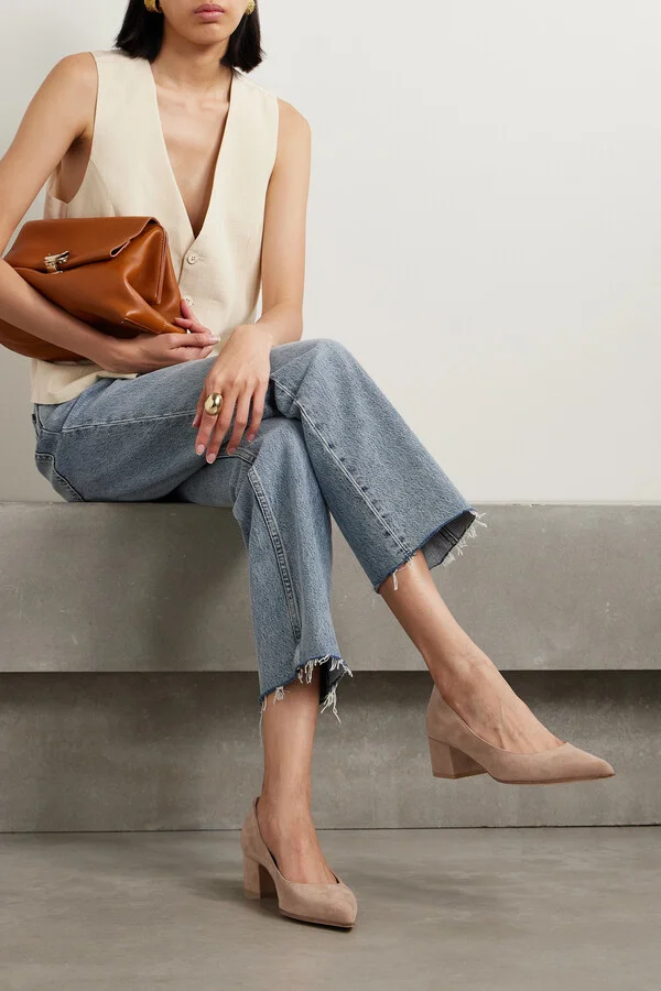 Gianvito Rossi - Piper 45 Suede Pumps - Neutrals - Image 2