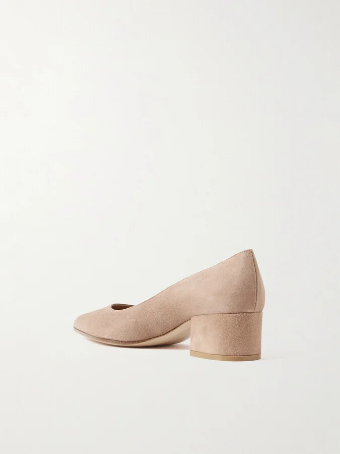 Gianvito Rossi - Piper 45 Suede Pumps - Neutrals - Image 3