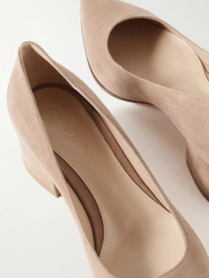 Gianvito Rossi - Piper 45 Suede Pumps - Neutrals - Image 4
