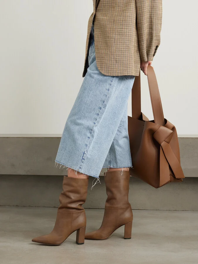 Gianvito Rossi - Piper 85 Leather Knee Boots - Brown - Image 2