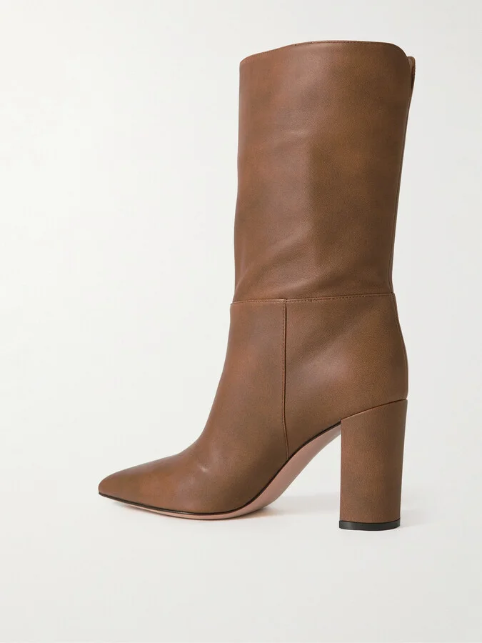 Gianvito Rossi - Piper 85 Leather Knee Boots - Brown - Image 3
