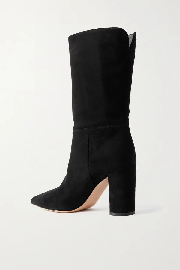 Gianvito Rossi - Piper 85 Suede Ankle Boots - Black - Image 3