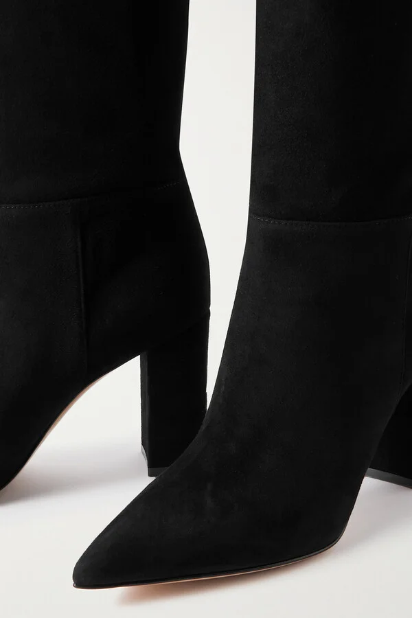 Gianvito Rossi - Piper 85 Suede Ankle Boots - Black - Image 4