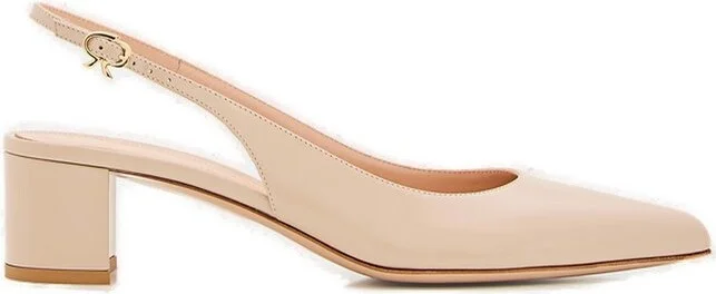 Gianvito Rossi Piper Pointed-Toe Slingback Pumps