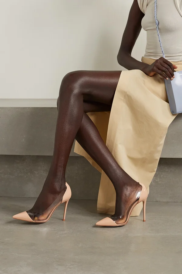 Gianvito Rossi - Plexi 105 Patent-leather And Pvc Pumps - Neutrals - Image 2