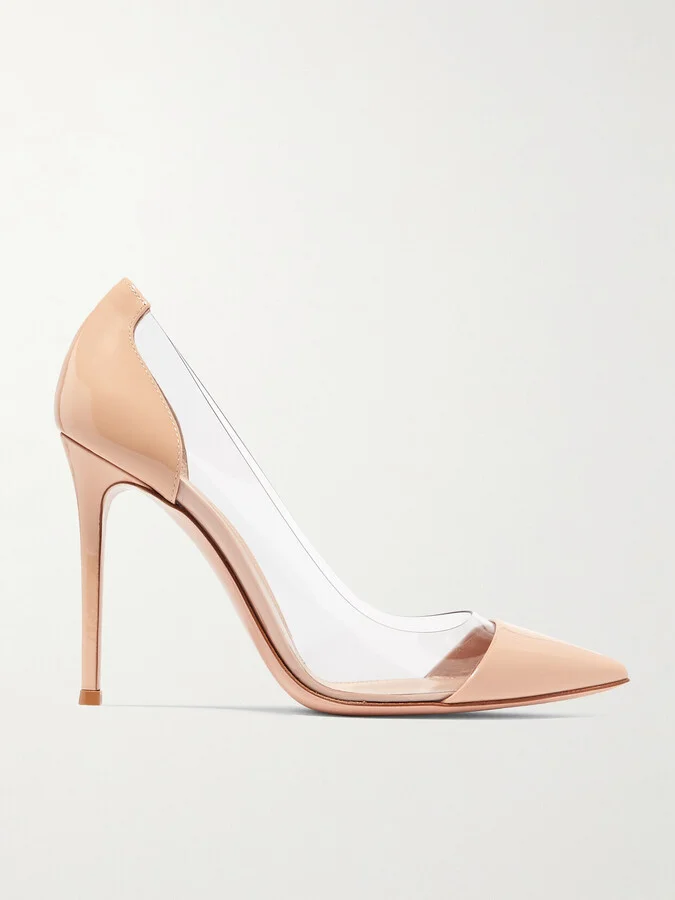 Gianvito Rossi - Plexi 105 Patent-leather And Pvc Pumps - Neutrals
